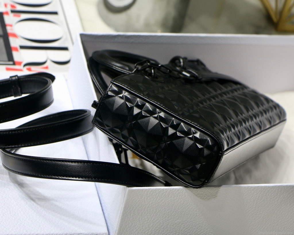 Dior M0540 Lady D-joy Bag Black Cannage Calfskin with Diamond Motif