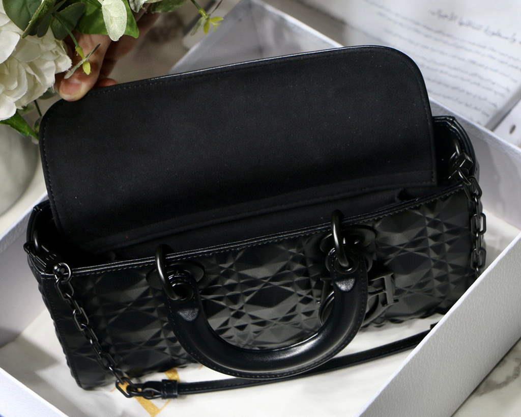Dior M0540 Lady D-joy Bag Black Cannage Calfskin with Diamond Motif