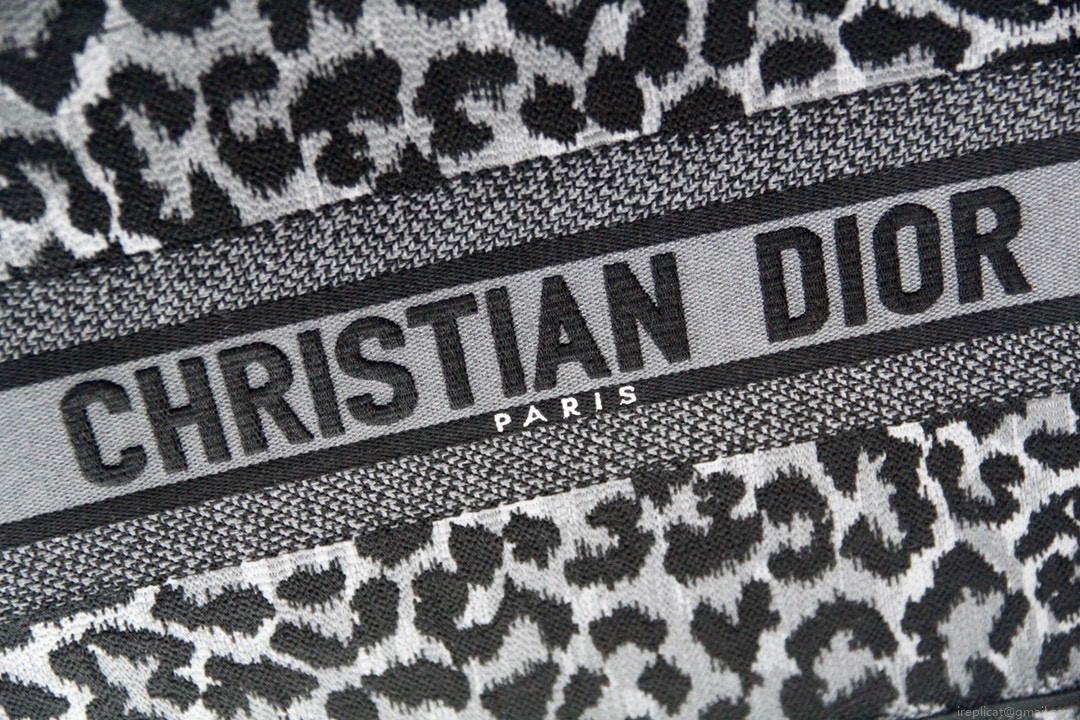 Dior M1286 Dior Book Tote Grey Multicolor Mizza Embroidery
