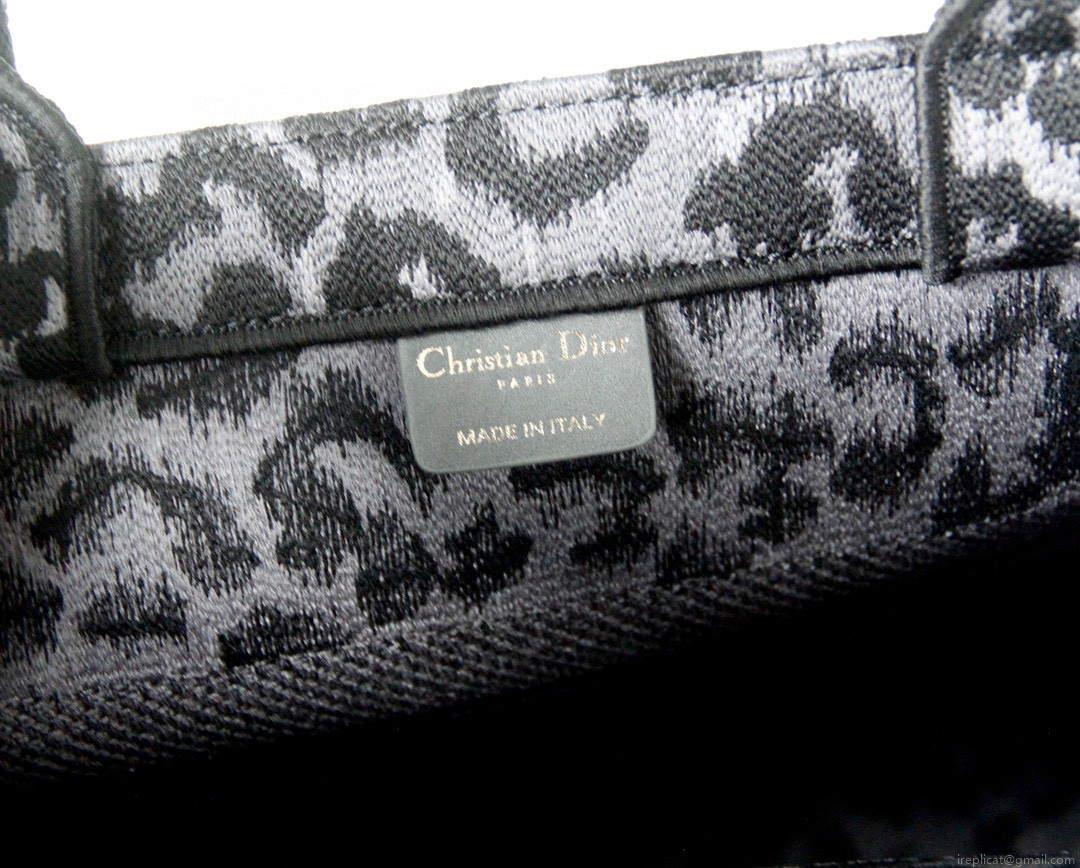 Dior M1286 Dior Book Tote Grey Multicolor Mizza Embroidery