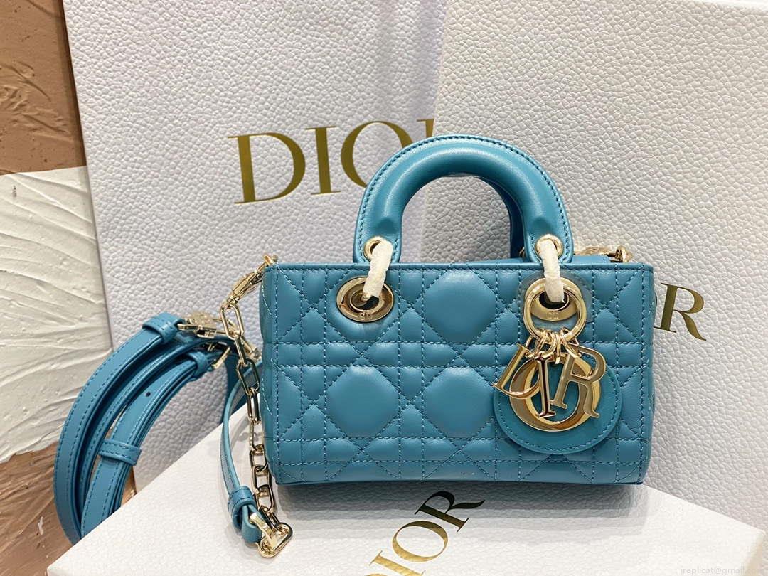 Dior S0910 Micro Lady D-joy Bag Black Cannage Lambskin