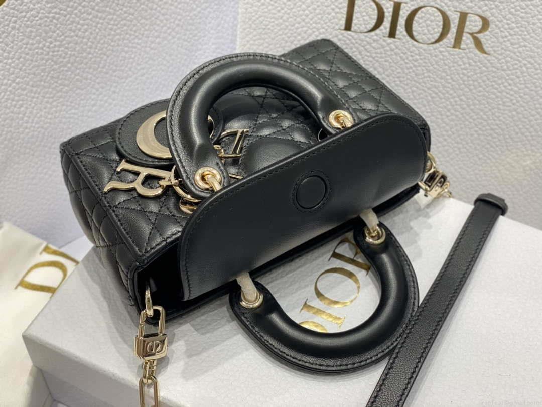 Dior S0910 Micro Lady D-joy Bag Black Cannage Lambskin