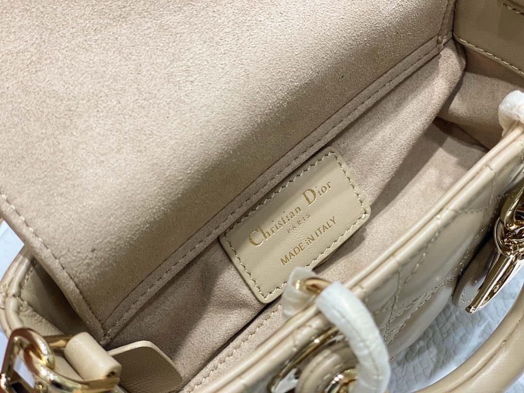 Dior S0910 Micro Lady D-joy Bag Sand Colored Cannage Lambskin