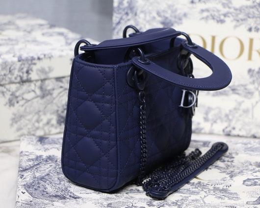 Dior M0505 Mini Dior Lady Bag Navy Blue Cannage Lambskin