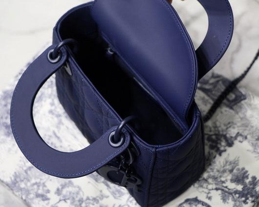 Dior M0505 Mini Dior Lady Bag Navy Blue Cannage Lambskin