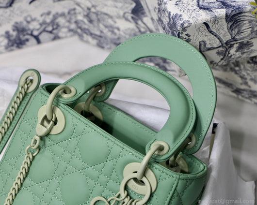 Dior M0505 Mini Dior Lady Bag Green Cannage Lambskin