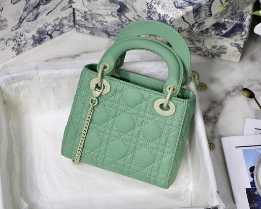 Dior M0505 Mini Dior Lady Bag Green Cannage Lambskin