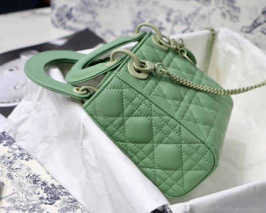 Dior M0505 Mini Dior Lady Bag Green Cannage Lambskin