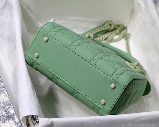 Dior M0505 Mini Dior Lady Bag Green Cannage Lambskin