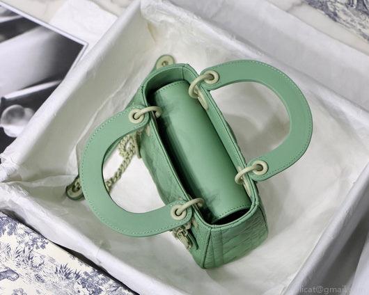 Dior M0505 Mini Dior Lady Bag Green Cannage Lambskin