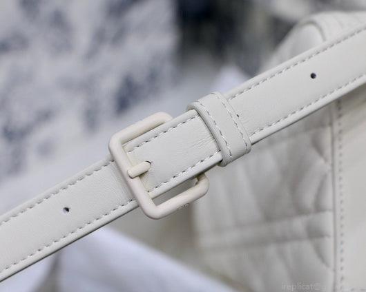 Dior M0565 Medium Lady Dior Cannage Calfskin Bag White