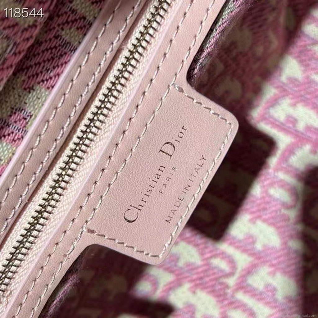 Dior M0565 Medium Lady Dior Bag Natural Wicker Pink