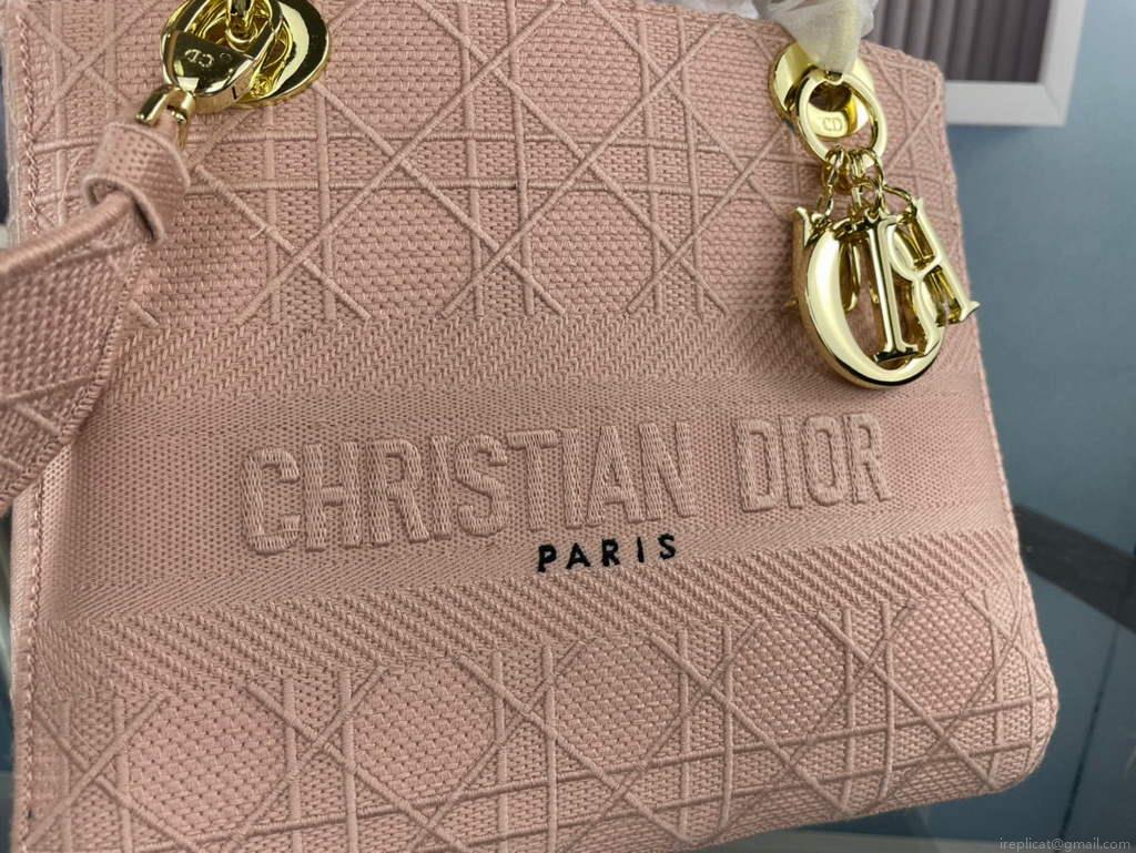 Dior M0565 Medium Lady D-Life Bag Cannage Embroidery Rosewood
