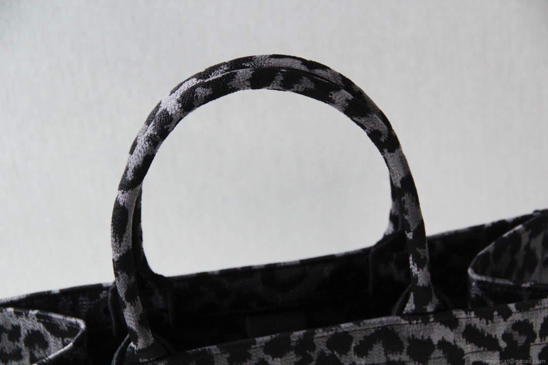 Dior M1296 Dior Small Book Tote Grey Multicolor Mizza Embroidery