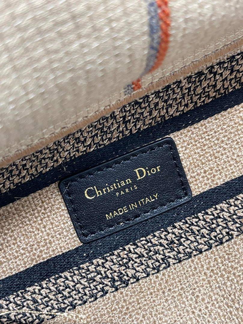 Dior M0565 Lady D-Life Medium Bag Beige Union Jute Fabric