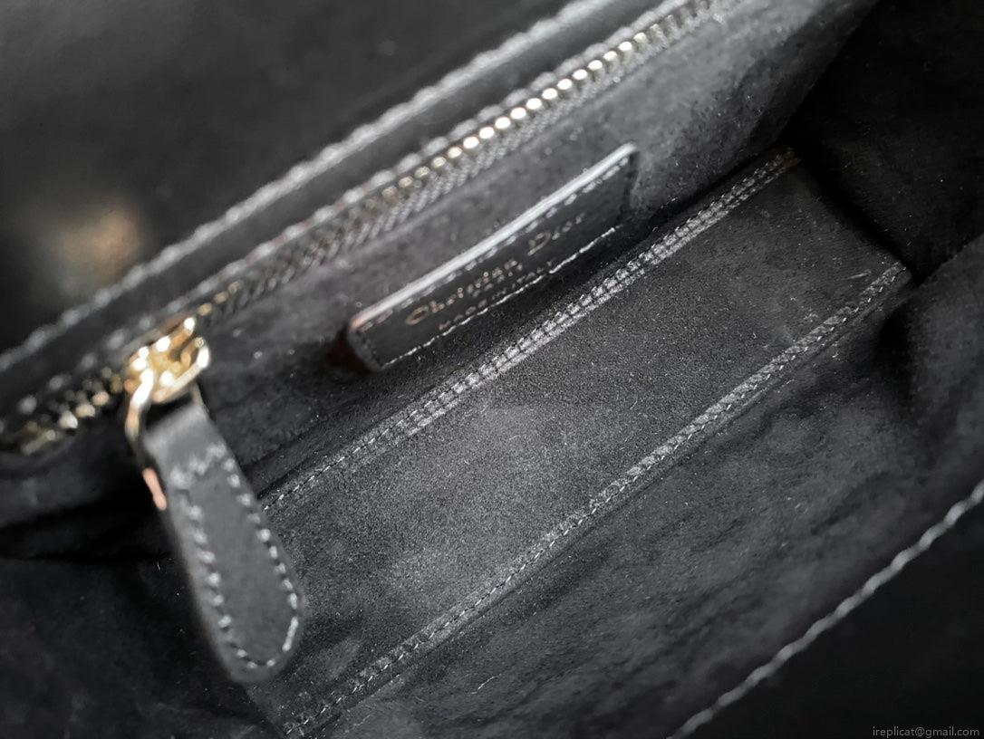 Dior M0505 Mini Dior Lady Bag Black Cannage lambskin Gold