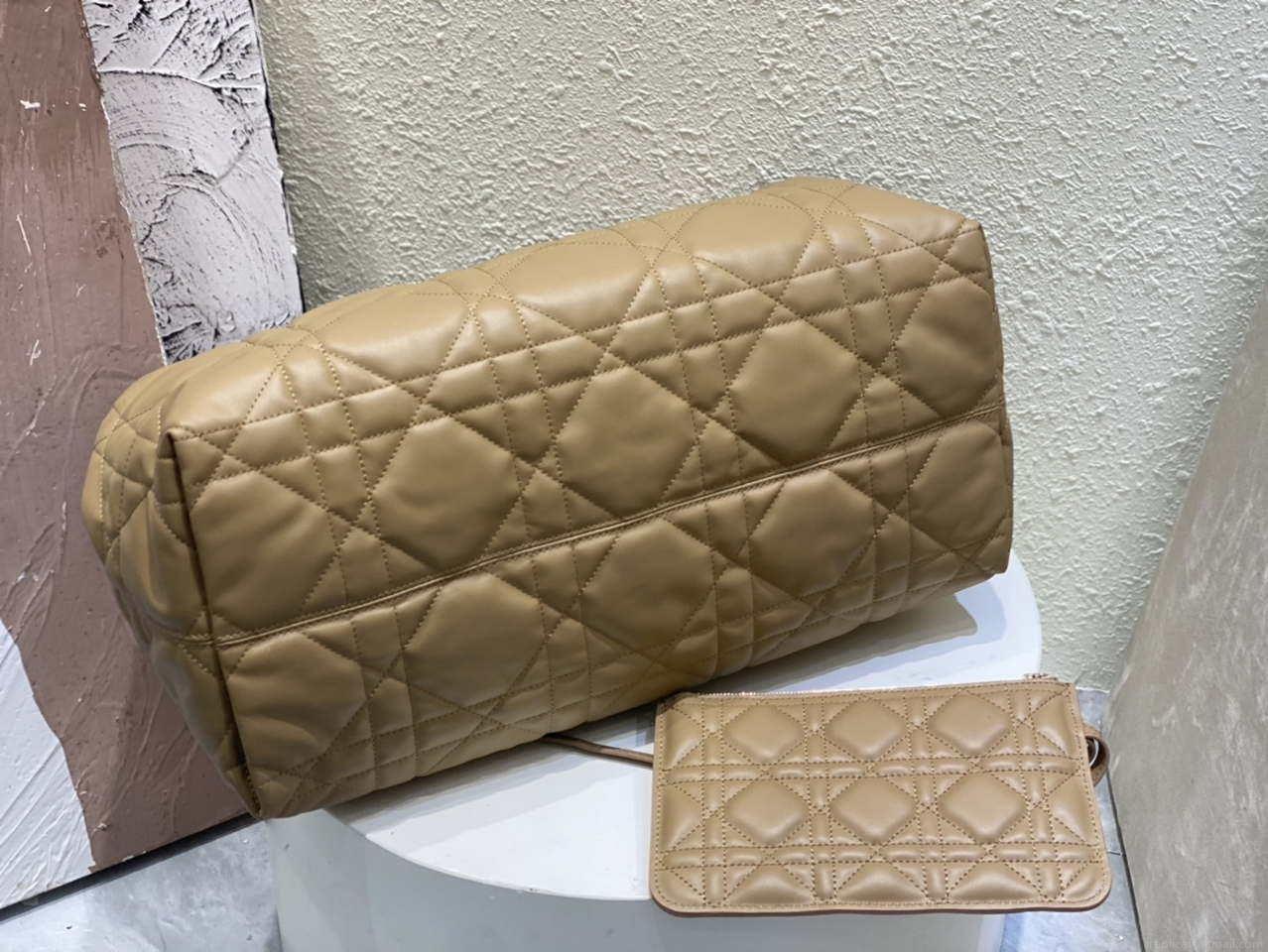 Dior M2820 Large Dior Toujours Bag Apricot Macrocannage Calfskin