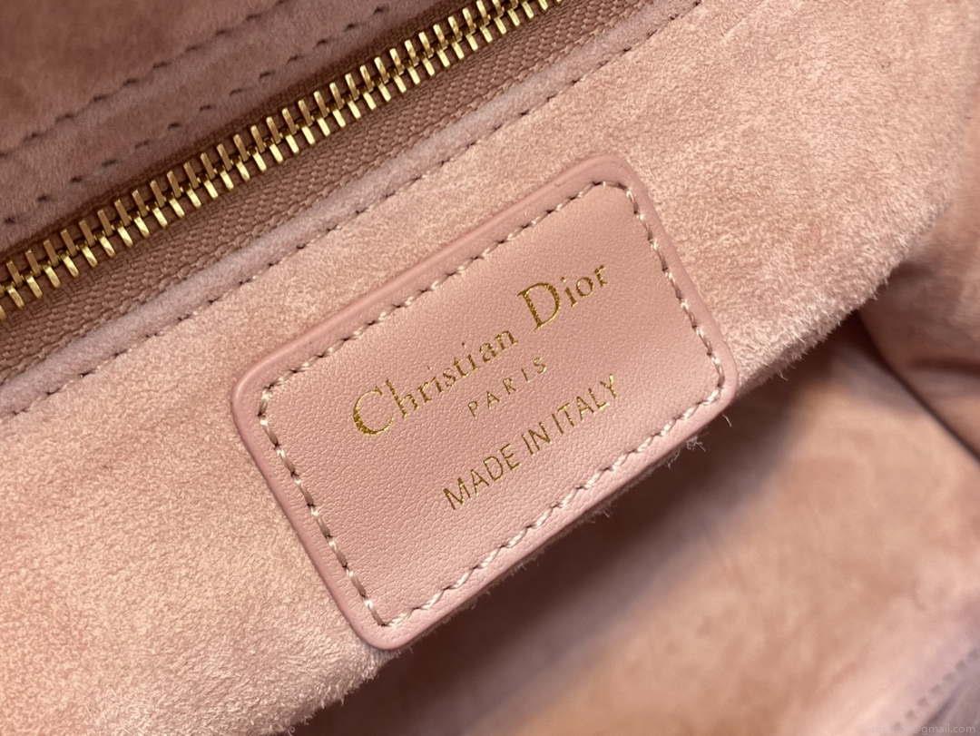 Dior M0565 Medium Lady Dior Bag Blush Cannage Lambskin Gold