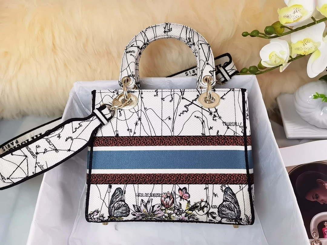Dior M0565 Medium Lady D-Lite Multicolor Florilegio Embroidery M1027