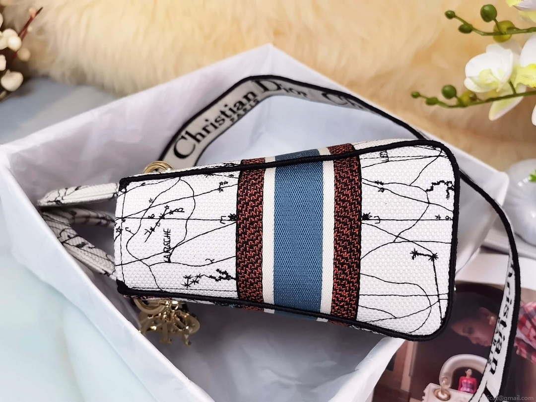 Dior M0565 Medium Lady D-Lite Multicolor Florilegio Embroidery M1027