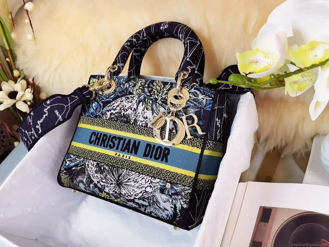 Dior M0565 Medium Lady D-Lite Multicolor Florilegio Embroidery M1028