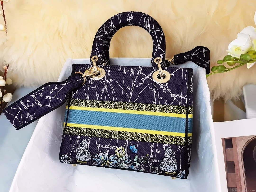 Dior M0565 Medium Lady D-Lite Multicolor Florilegio Embroidery M1028