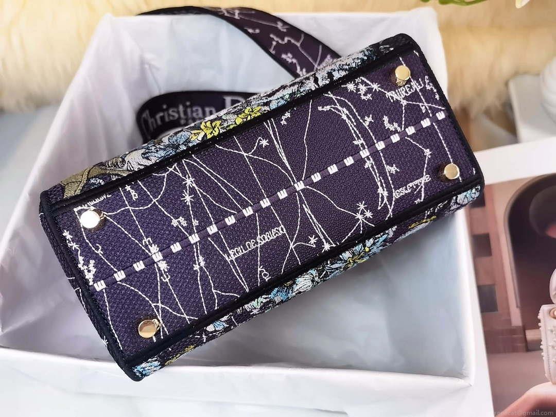 Dior M0565 Medium Lady D-Lite Multicolor Florilegio Embroidery M1028