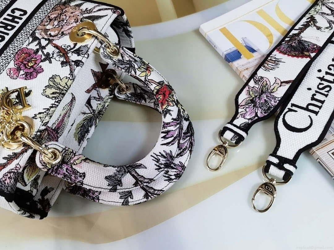 Dior M0565 Medium Lady D-Lite Multicolor Florilegio Embroidery M1030