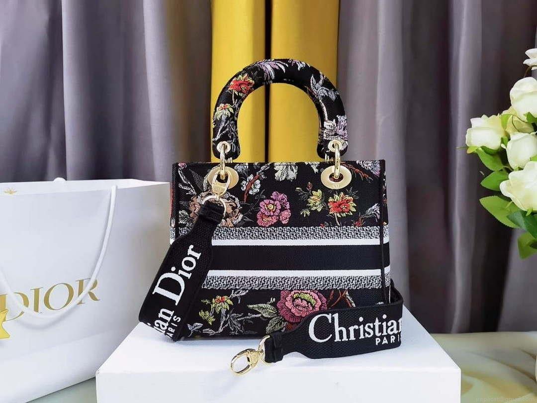 Dior M0565 Medium Lady D-Lite Multicolor Florilegio Embroidery M1031