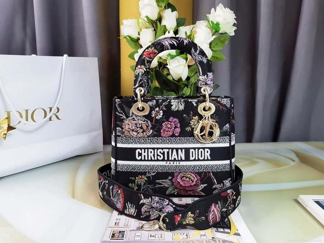 Dior M0565 Medium Lady D-Lite Multicolor Florilegio Embroidery M1031