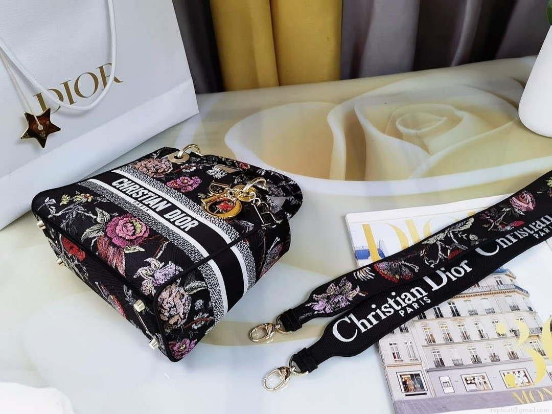 Dior M0565 Medium Lady D-Lite Multicolor Florilegio Embroidery M1031