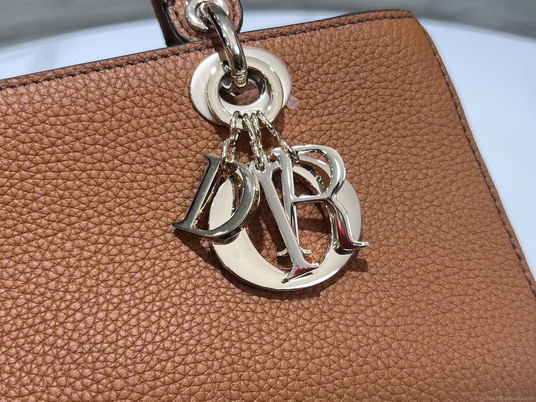 Dior M1151 Small Lady D-Sire My ABCDior Bag Dark Brandy Bull Leather