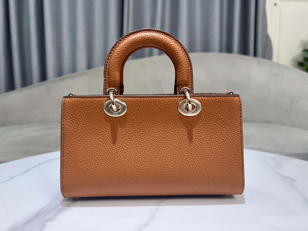 Dior M1151 Small Lady D-Sire My ABCDior Bag Dark Brandy Bull Leather
