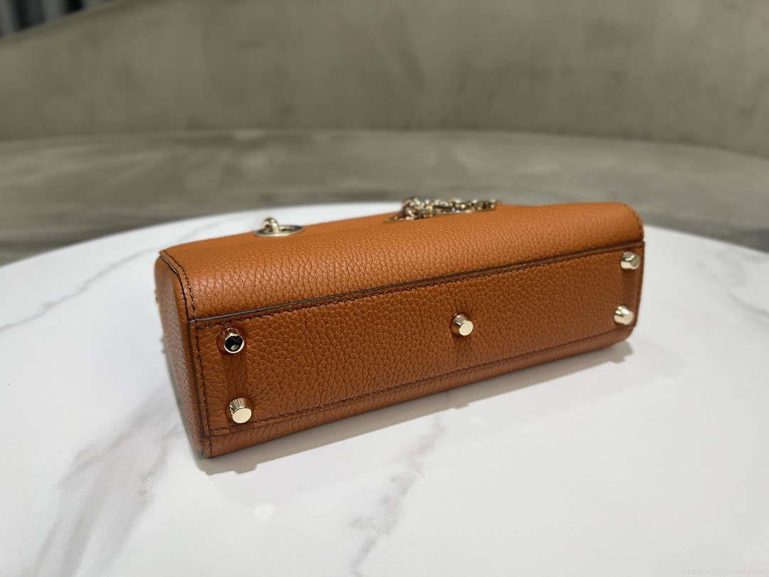Dior M1151 Small Lady D-Sire My ABCDior Bag Dark Brandy Bull Leather
