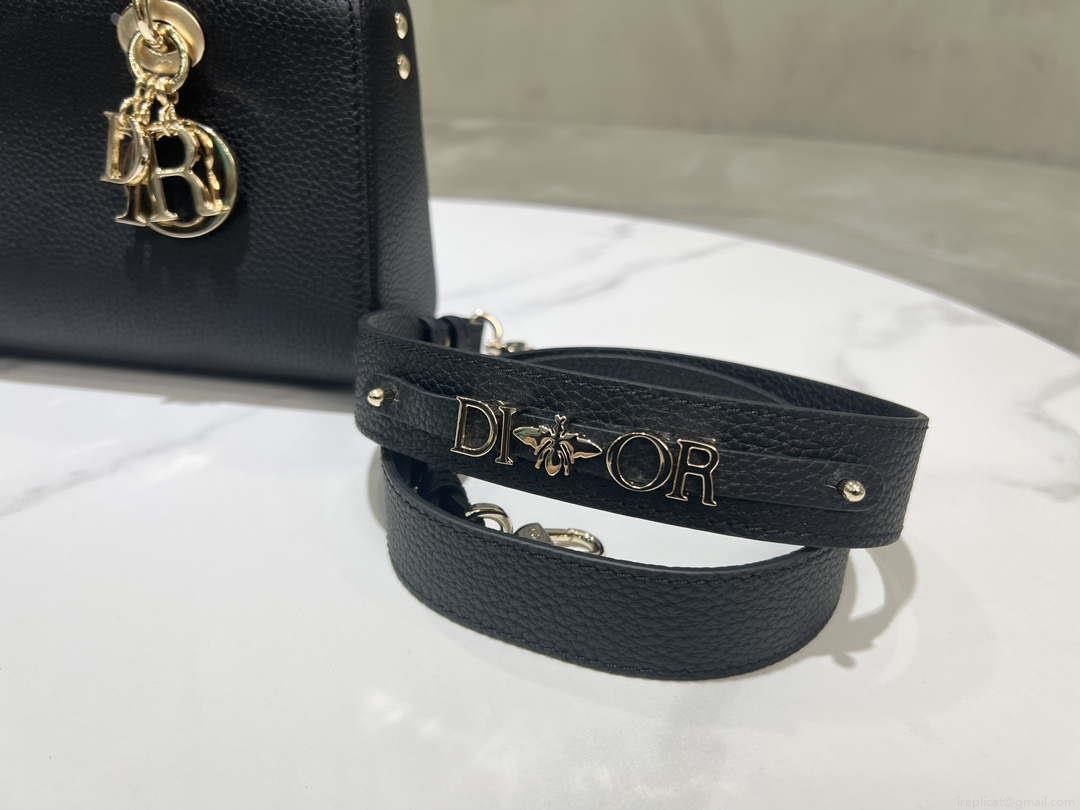 Dior M1151 Small Lady D-Sire My ABCDior Bag Black Bull Leather