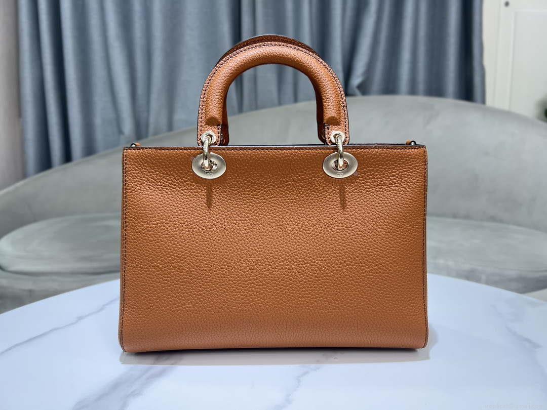 Dior M1151 Medium Lady D-Sire My ABCDior Bag Dark Brandy Bull Leather
