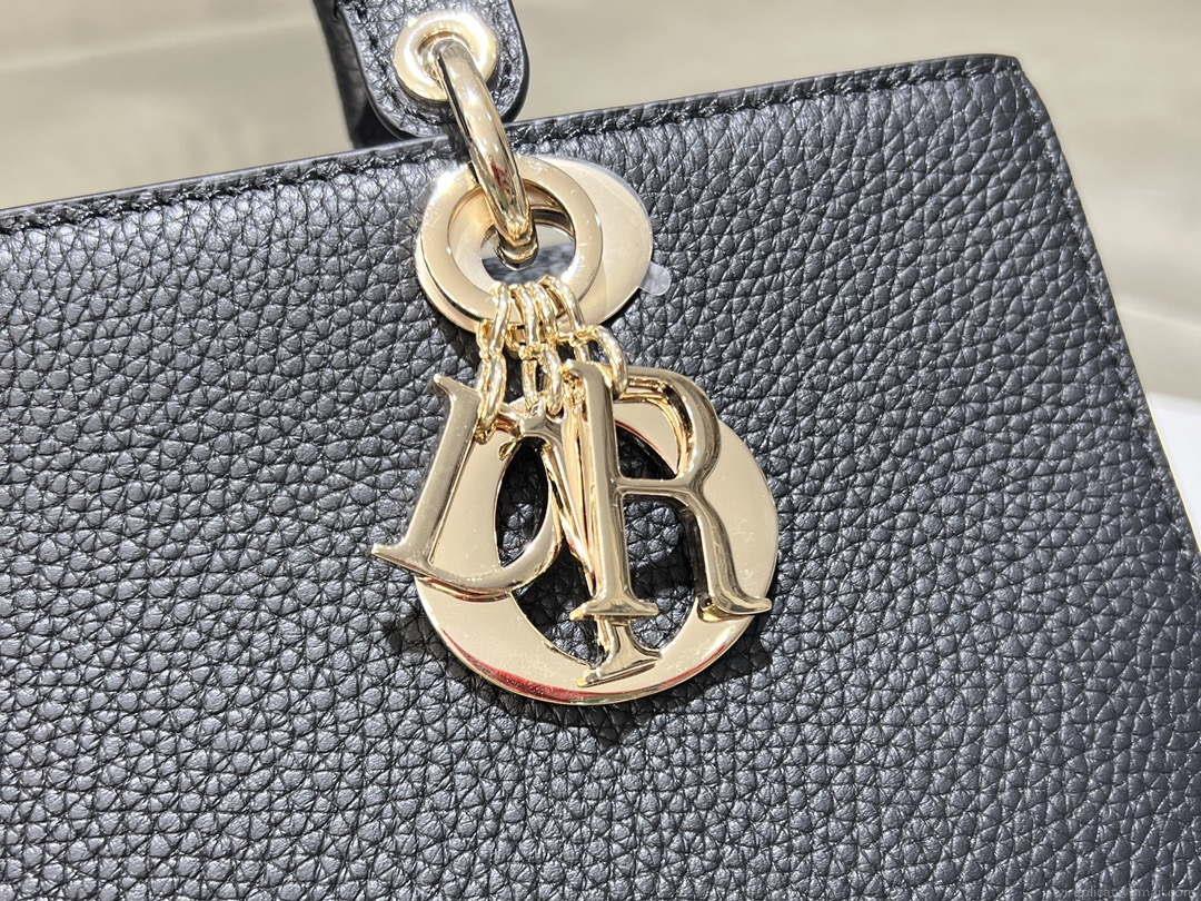 Dior Medium Lady D-Sire My ABCDior Bag M1151 Black Bull Leather