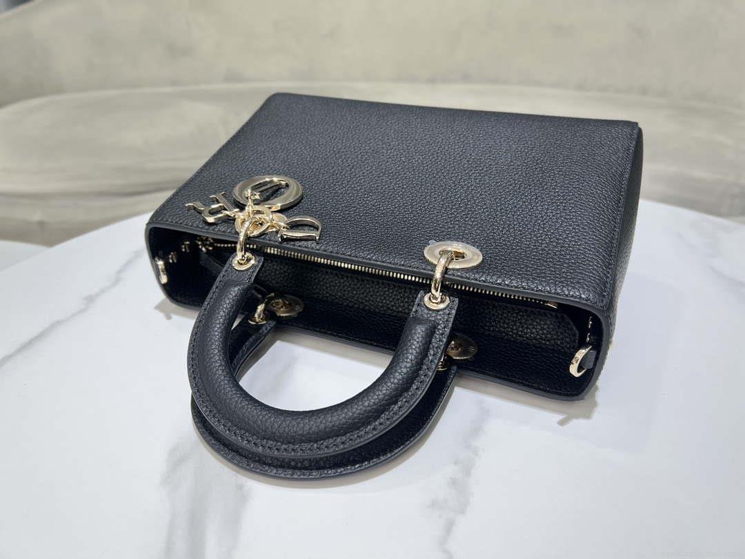 Dior Medium Lady D-Sire My ABCDior Bag M1151 Black Bull Leather