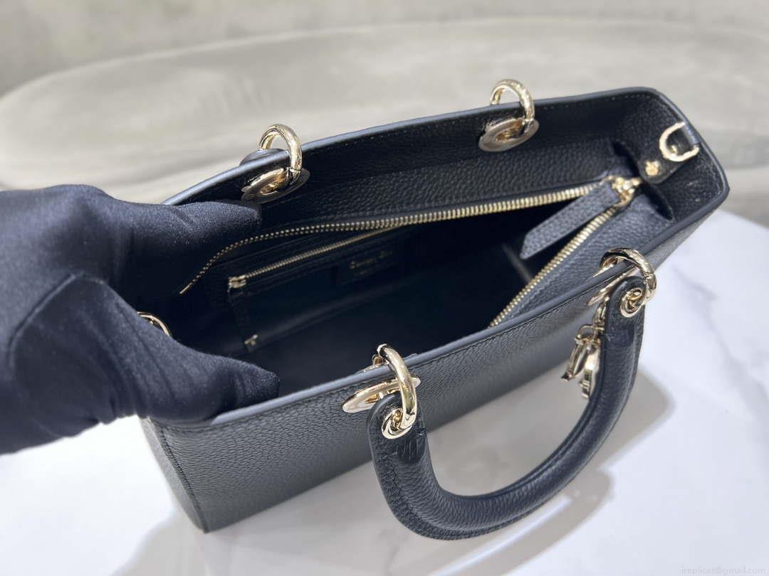 Dior Medium Lady D-Sire My ABCDior Bag M1151 Black Bull Leather
