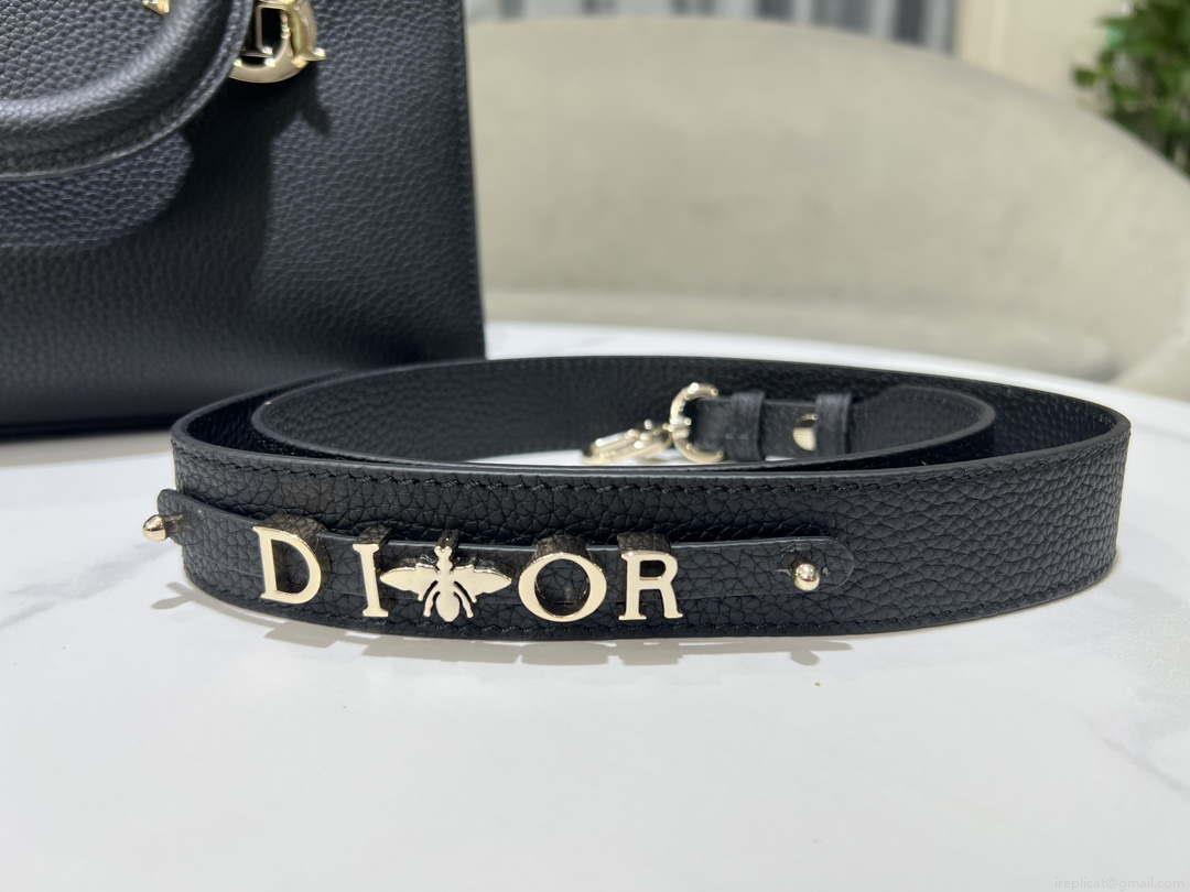 Dior Medium Lady D-Sire My ABCDior Bag M1151 Black Bull Leather