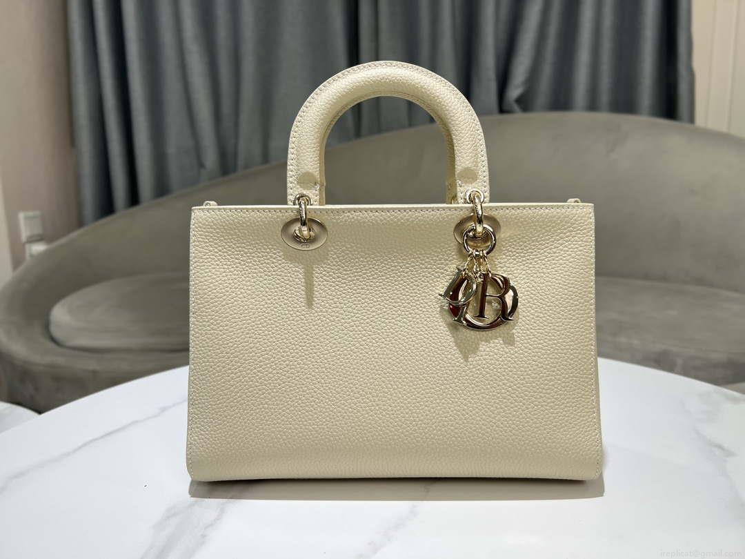 Dior Medium Lady D-Sire My ABCDior Bag M1151 Beige Bull Leather