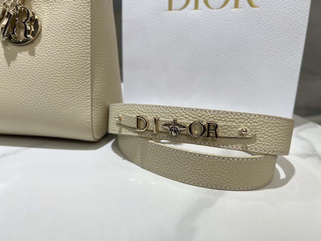 Dior Medium Lady D-Sire My ABCDior Bag M1151 Beige Bull Leather