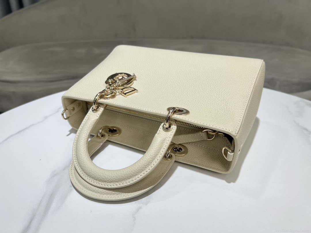 Dior Medium Lady D-Sire My ABCDior Bag M1151 Beige Bull Leather