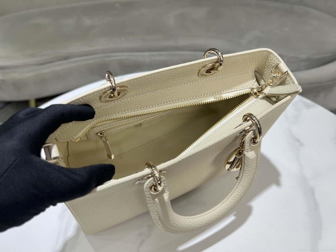 Dior Medium Lady D-Sire My ABCDior Bag M1151 Beige Bull Leather