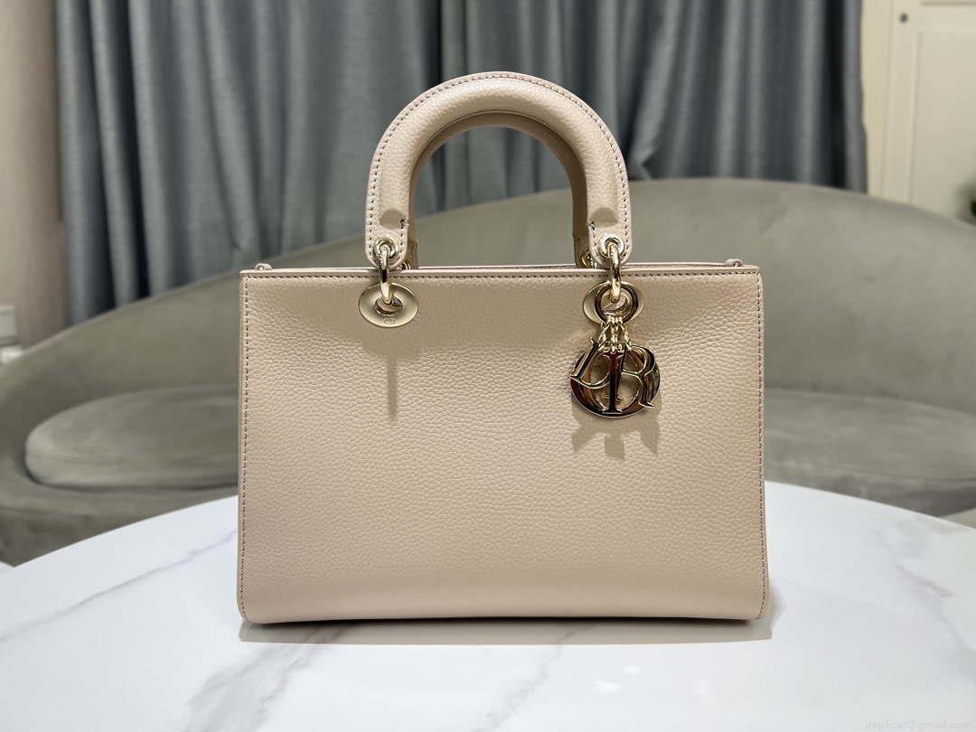 Dior Medium Lady D-Sire My ABCDior Bag M1151 Nude Bull Leather