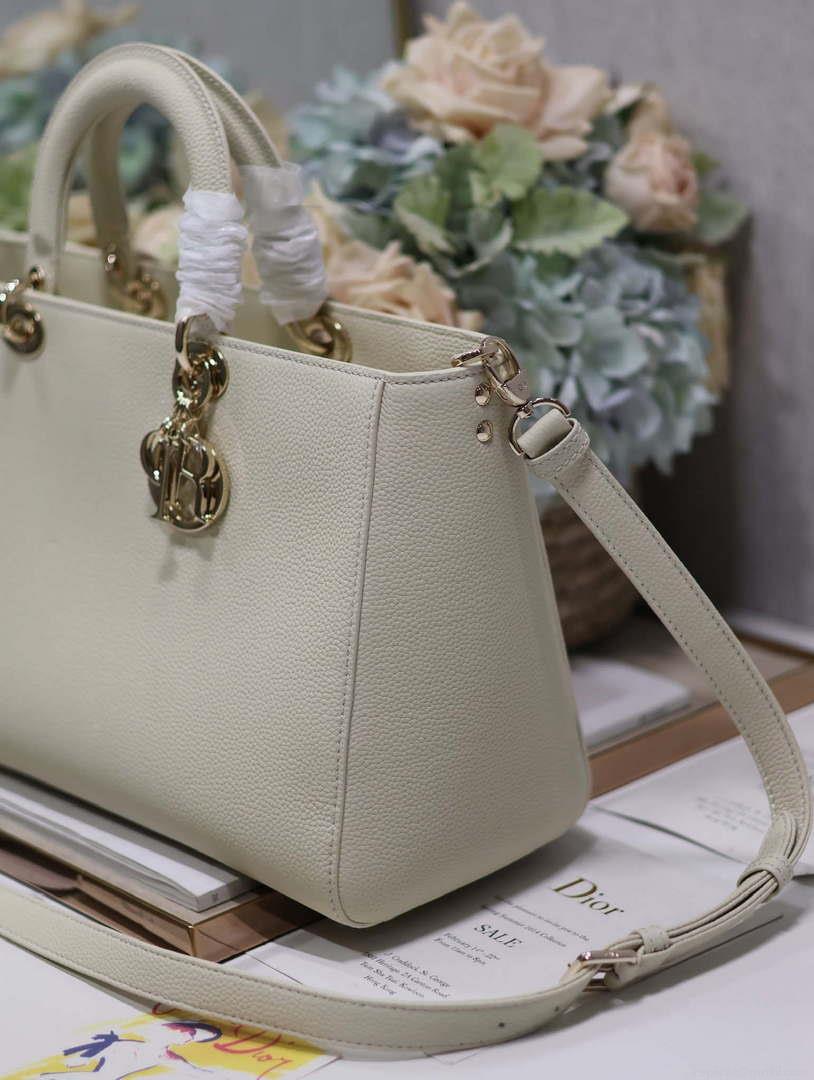 Dior M1152 Large Lady D-Sire My ABCDior Bag Beige Bull Leather