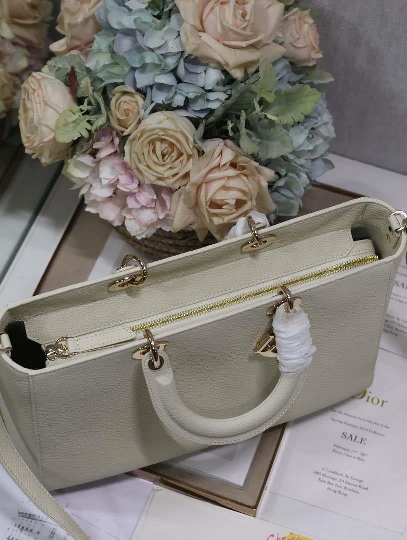 Dior M1152 Large Lady D-Sire My ABCDior Bag Beige Bull Leather