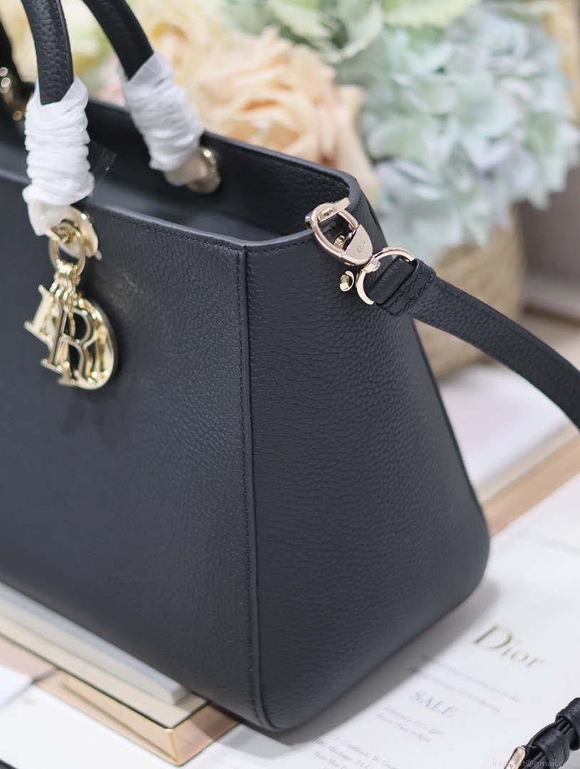 Dior M1152 Large Lady D-Sire My ABCDior Bag Black Bull Leather