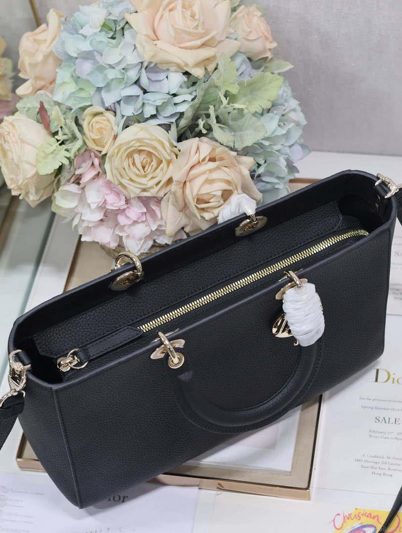 Dior M1152 Large Lady D-Sire My ABCDior Bag Black Bull Leather