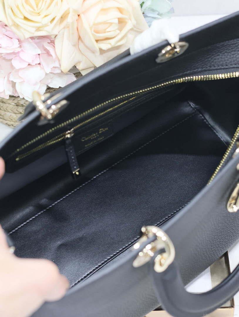 Dior M1152 Large Lady D-Sire My ABCDior Bag Black Bull Leather